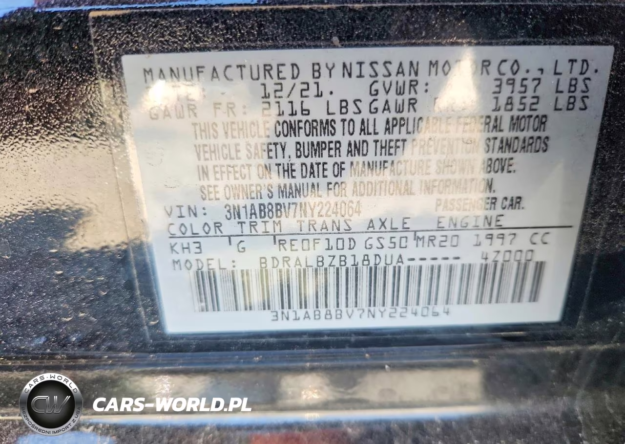 2022 Nissan Sentra S VIN:3N1AB8BV7NY224064 - 12