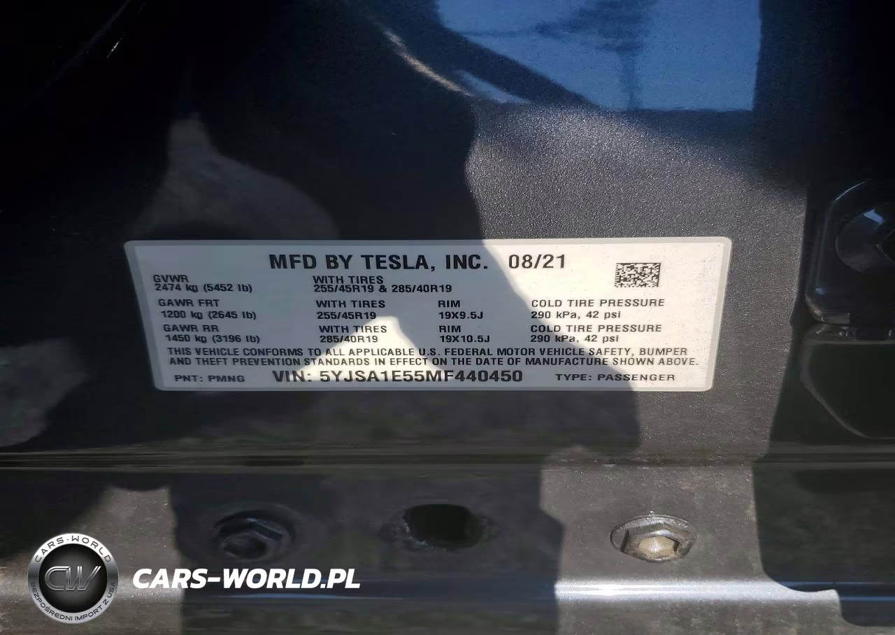 2021 Tesla Model S VIN:5YJSA1E55MF440450 - 12