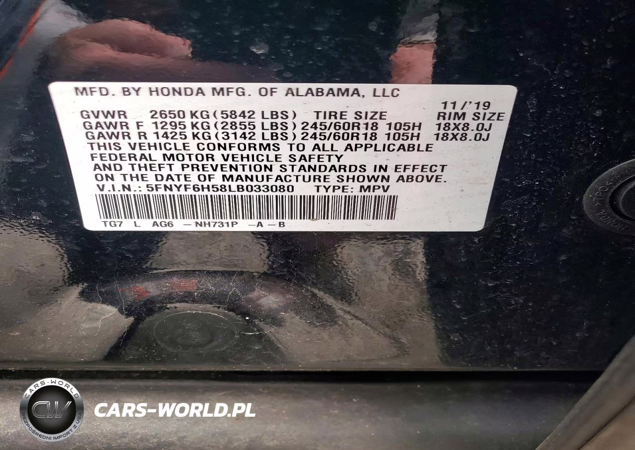 2020 Honda Pilot Exl VIN:5FNYF6H58LB033080 - 13