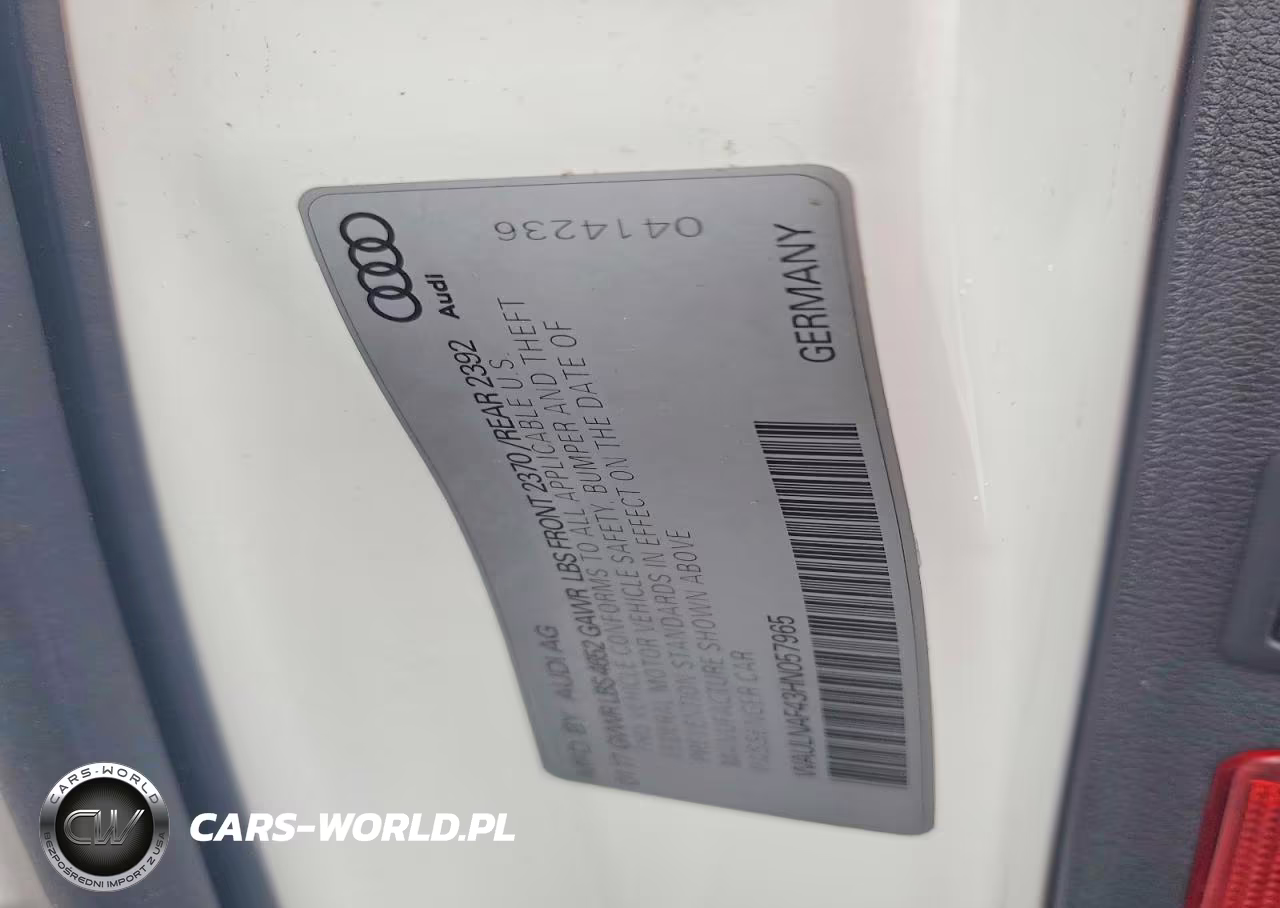 2017 Audi A4 Premium Plus VIN:WAULNAF43HN057965 - 12