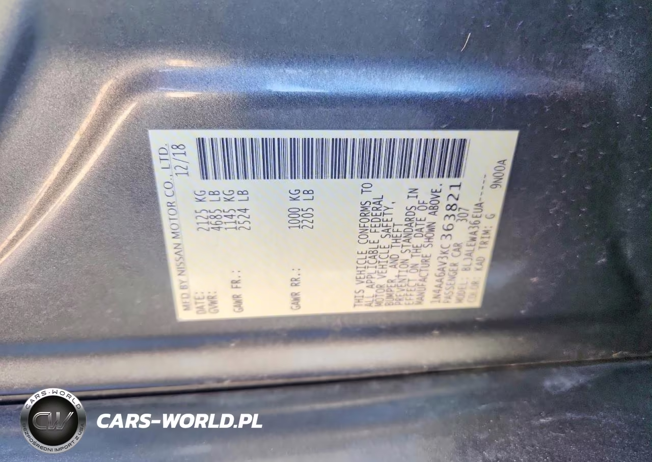 2019 Nissan Maxima 3.5 Sl VIN:1N4AA6AV3KC363821 - 12