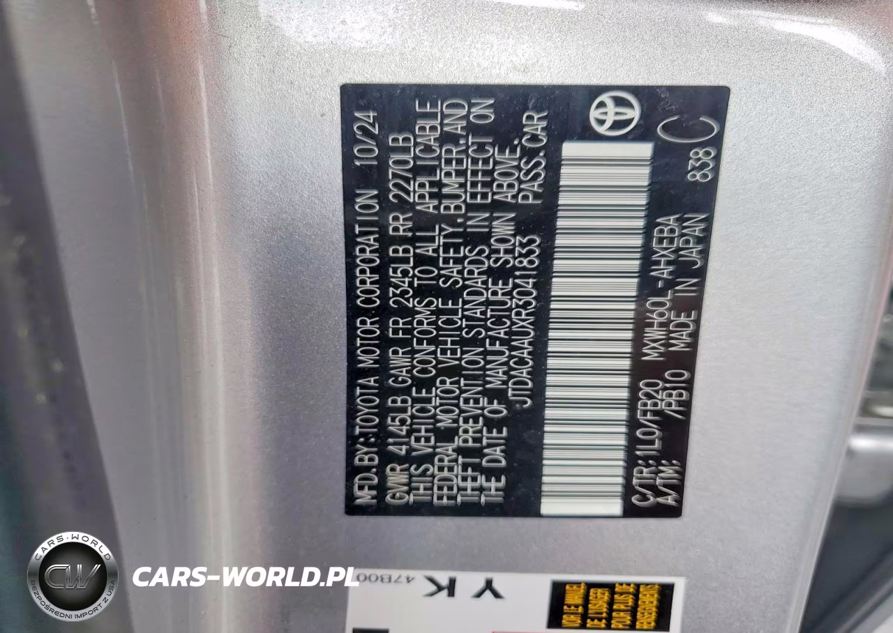 2024 Toyota Prius Le VIN:JTDACAAUXR3041833 - 12