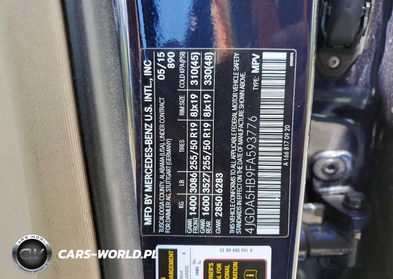 2015 Mercedes-Benz Ml 350 4Matic VIN:4JGDA5HB9FA593776 - 13