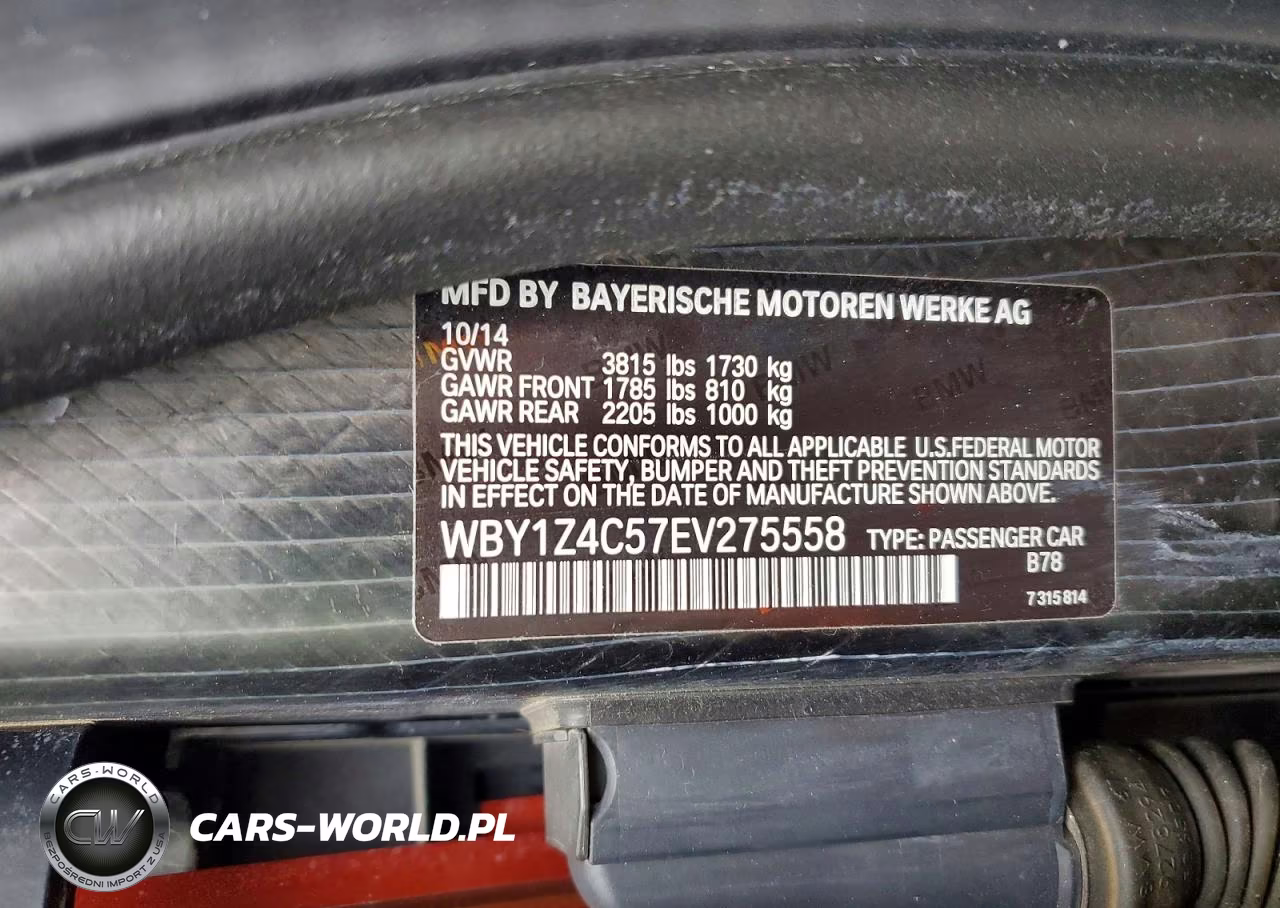 2014 BMW I3 Rex VIN:WBY1Z4C57EV275558 - 12