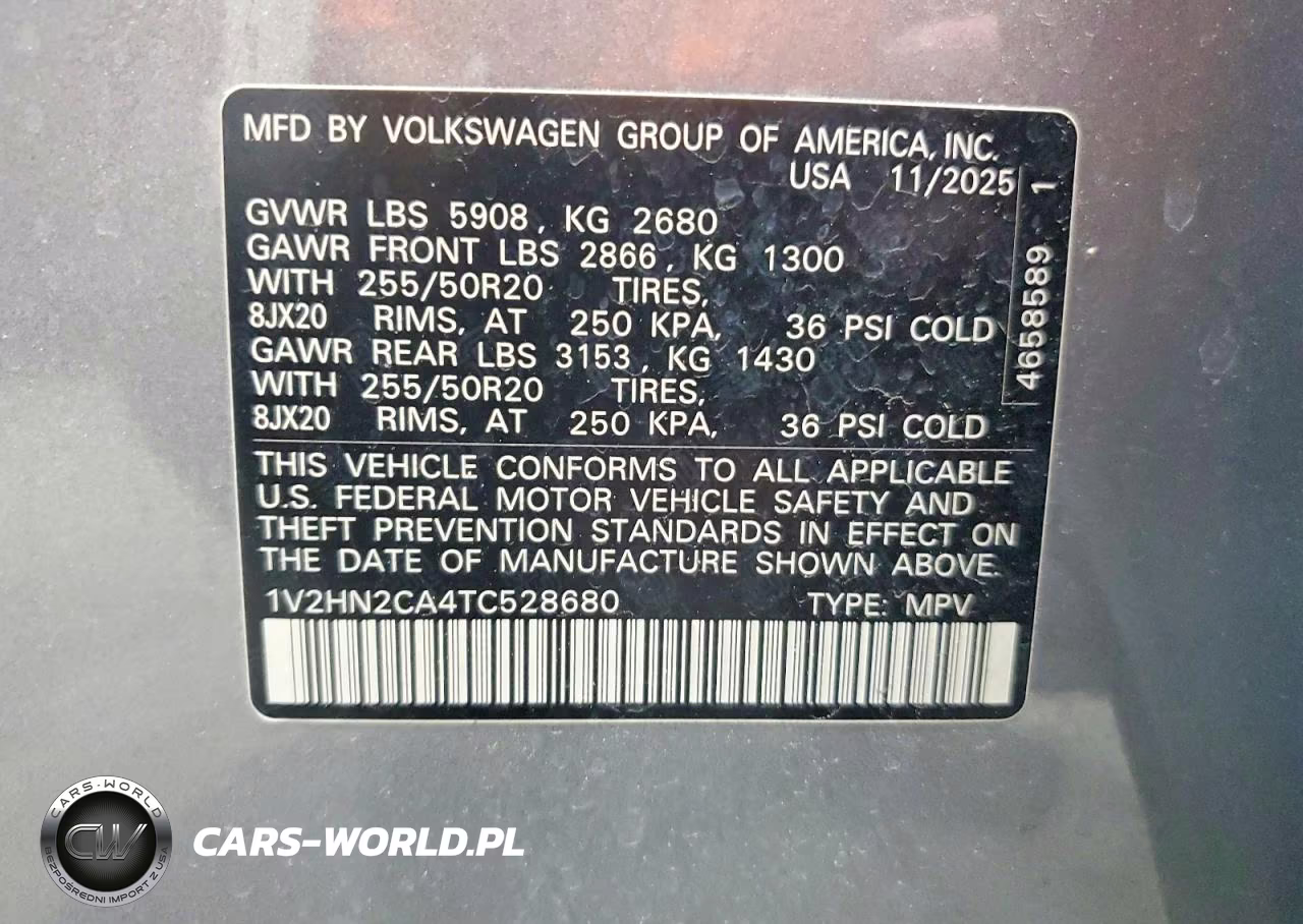 2026 Volkswagen Atlas Se VIN:1V2HN2CA4TC528680 - 13