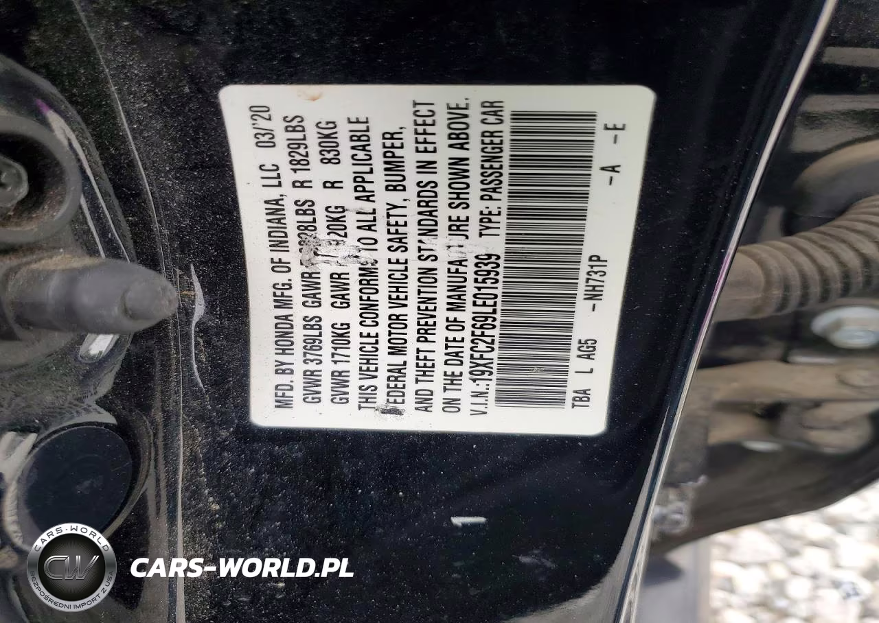 2020 Honda Civic Lx VIN:19XFC2F69LE015939 - 12