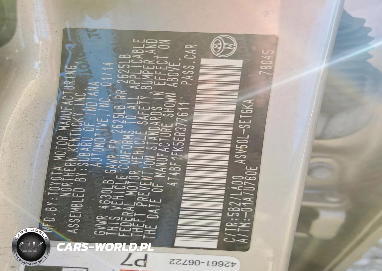 2014 Toyota Camry Xle VIN:4T4BF1FK5ER377611 - 12
