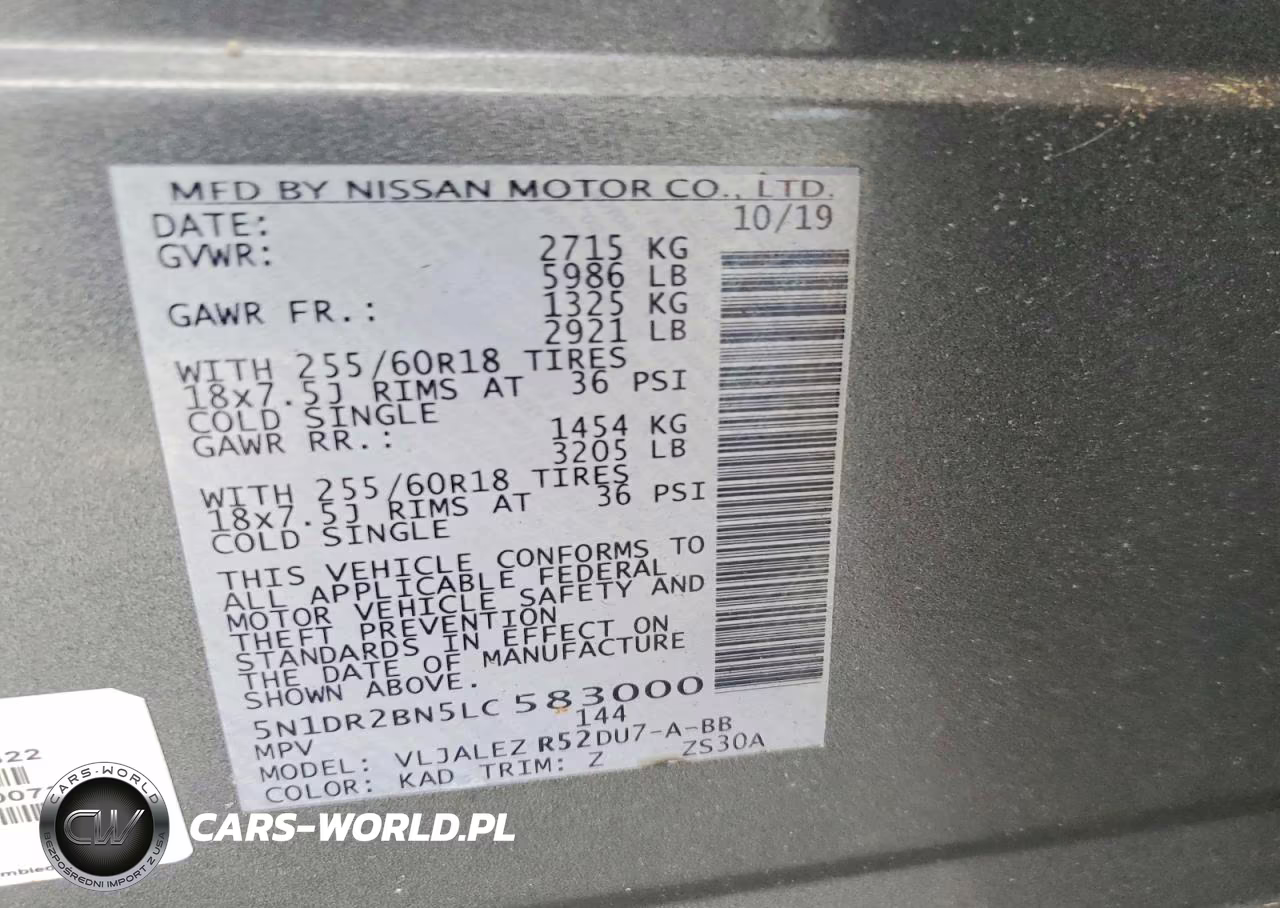 2020 Nissan Pathfinder Sv VIN:5N1DR2BN5LC583000 - 13