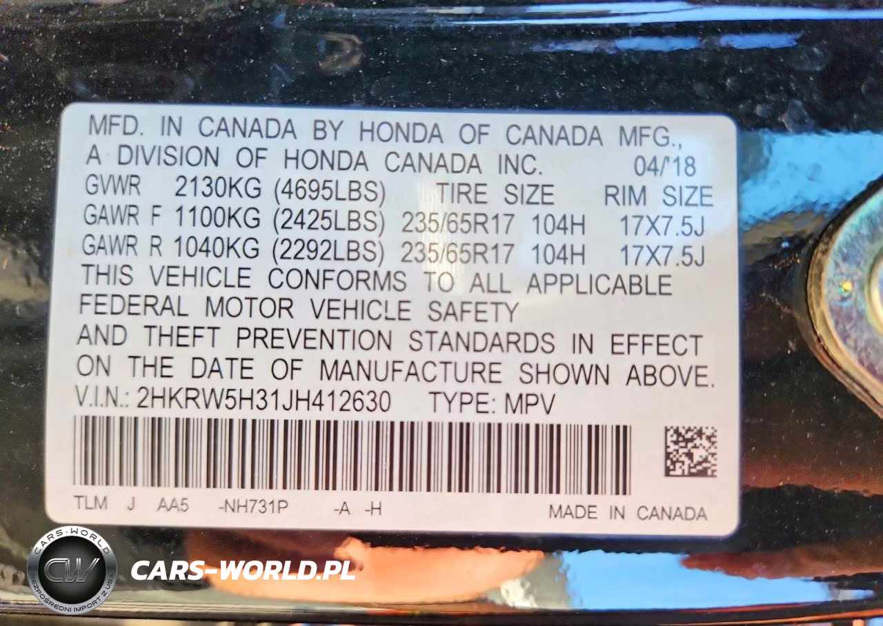 2018 Honda Cr-V Lx VIN:2HKRW5H31JH412630 - 12