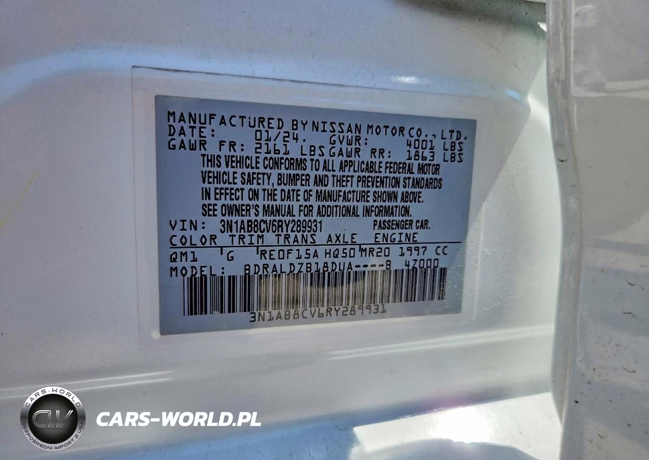 2024 Nissan Sentra Sv VIN:3N1AB8CV6RY289931 - 12