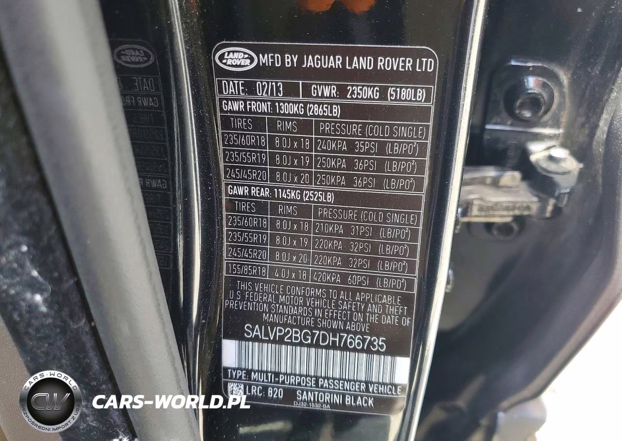 2013 Land Rover Range Rover Evoque Pure Plus VIN:SALVP2BG7DH766735 - 13
