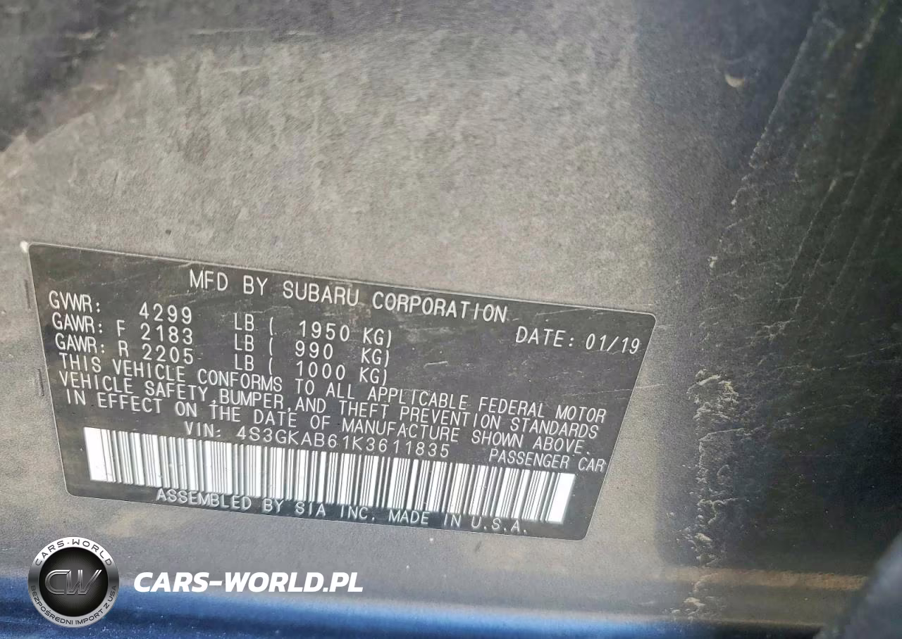 2019 Subaru Impreza VIN:4S3GKAB61K3611835 - 13
