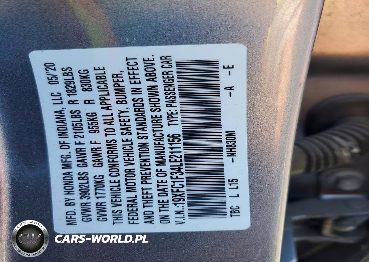 2020 Honda Civic Ex VIN:19XFC1F34LE211156 - 12