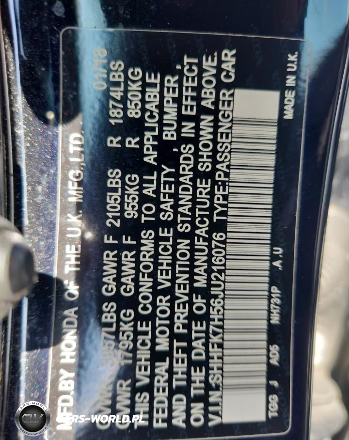 2018 Honda Civic Ex VIN:SHHFK7H56JU216076 - 12