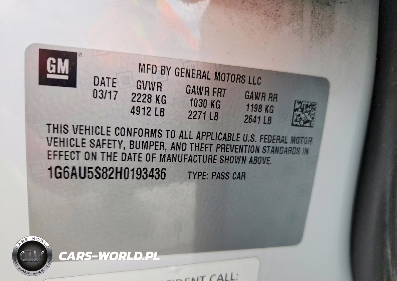 2017 Cadillac Cts Vsport VIN:1G6AU5S82H0193436 - 12