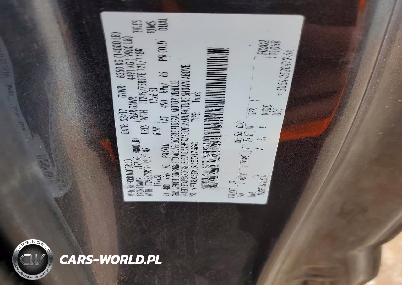 2017 Ford F350 Super Duty VIN:1FT8X3D65HED17480 - 12