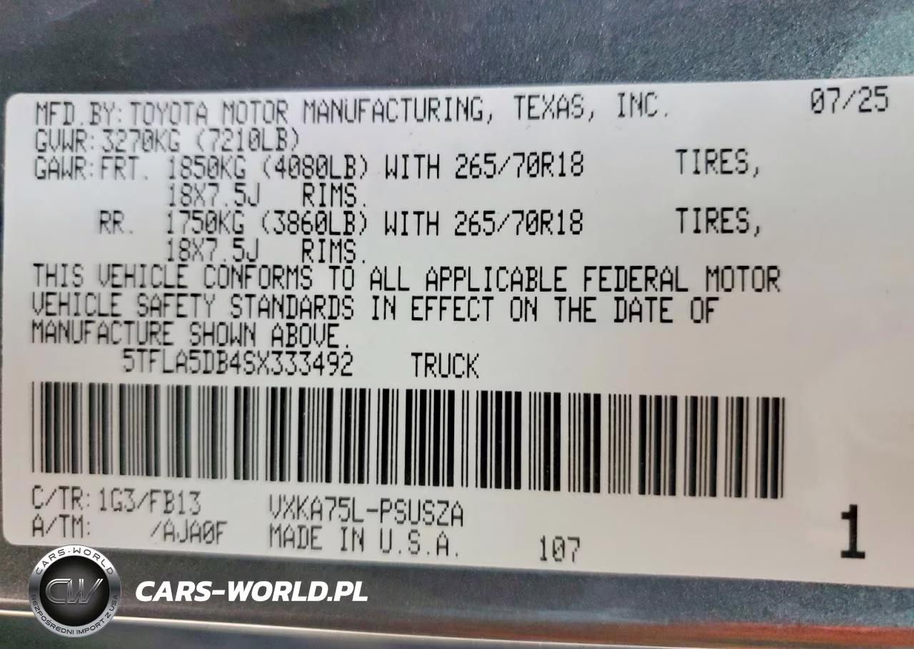 2025 Toyota Tundra Sr5 VIN:5TFLA5DB4SX333492 - 12