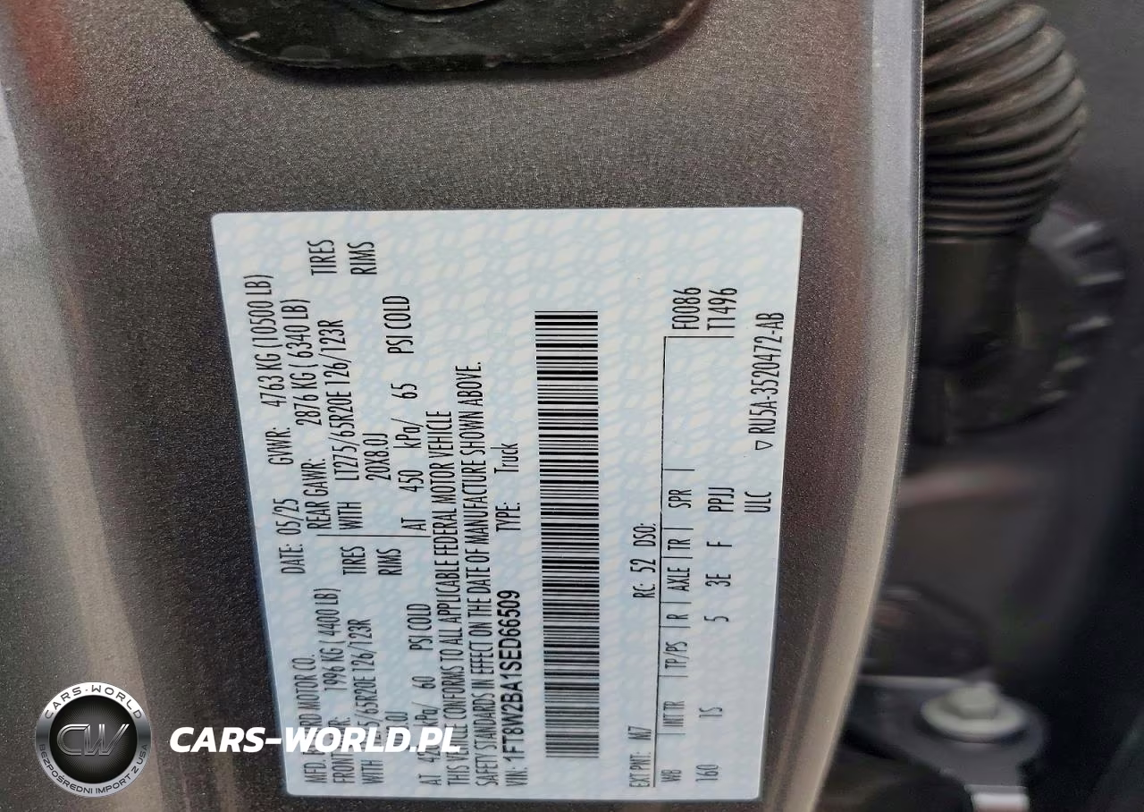2025 Ford F250 Super Duty VIN:1FT8W2BA1SED66509 - 12