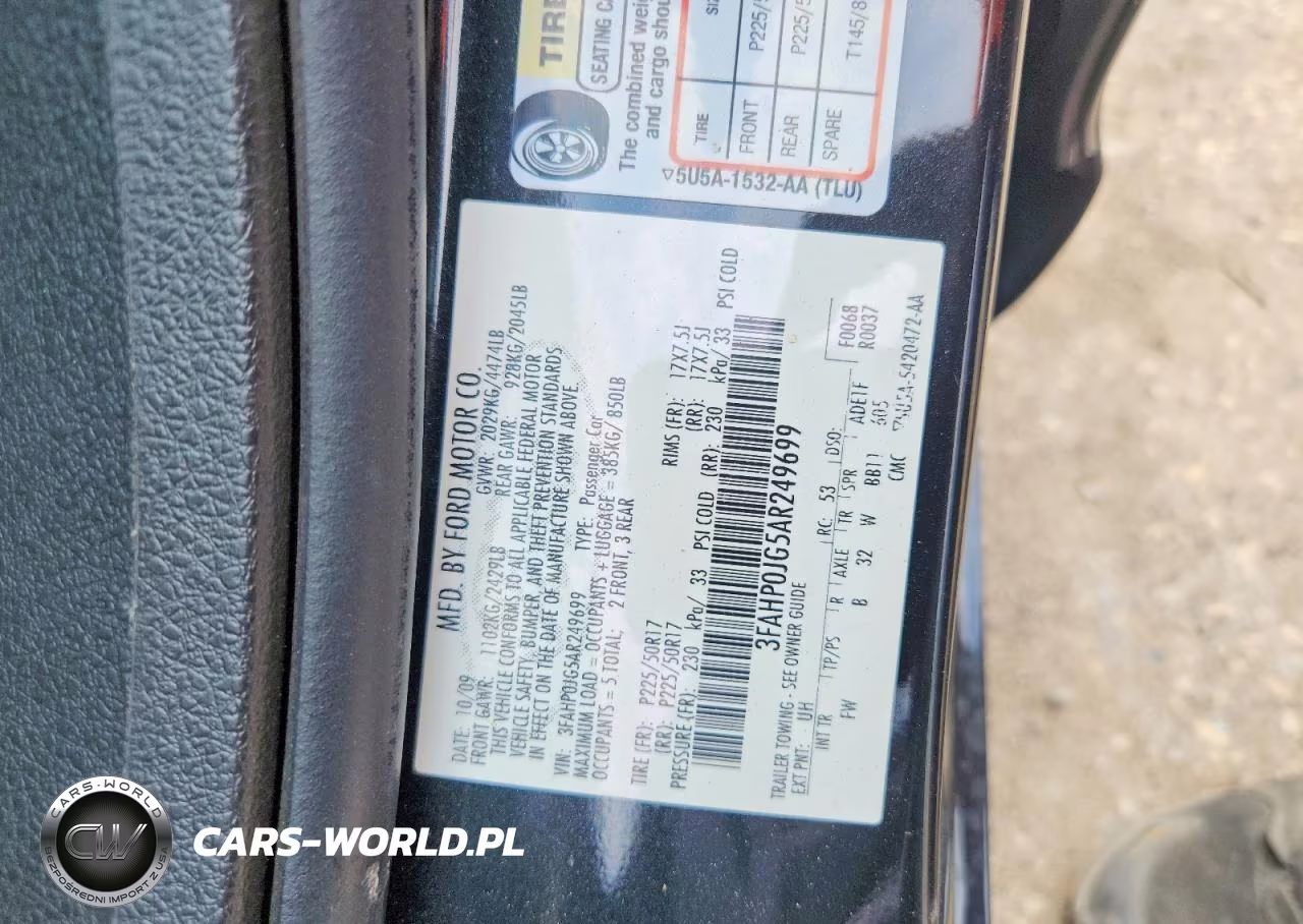 2010 Ford Fusion Sel VIN:3FAHP0JG5AR249699 - 12