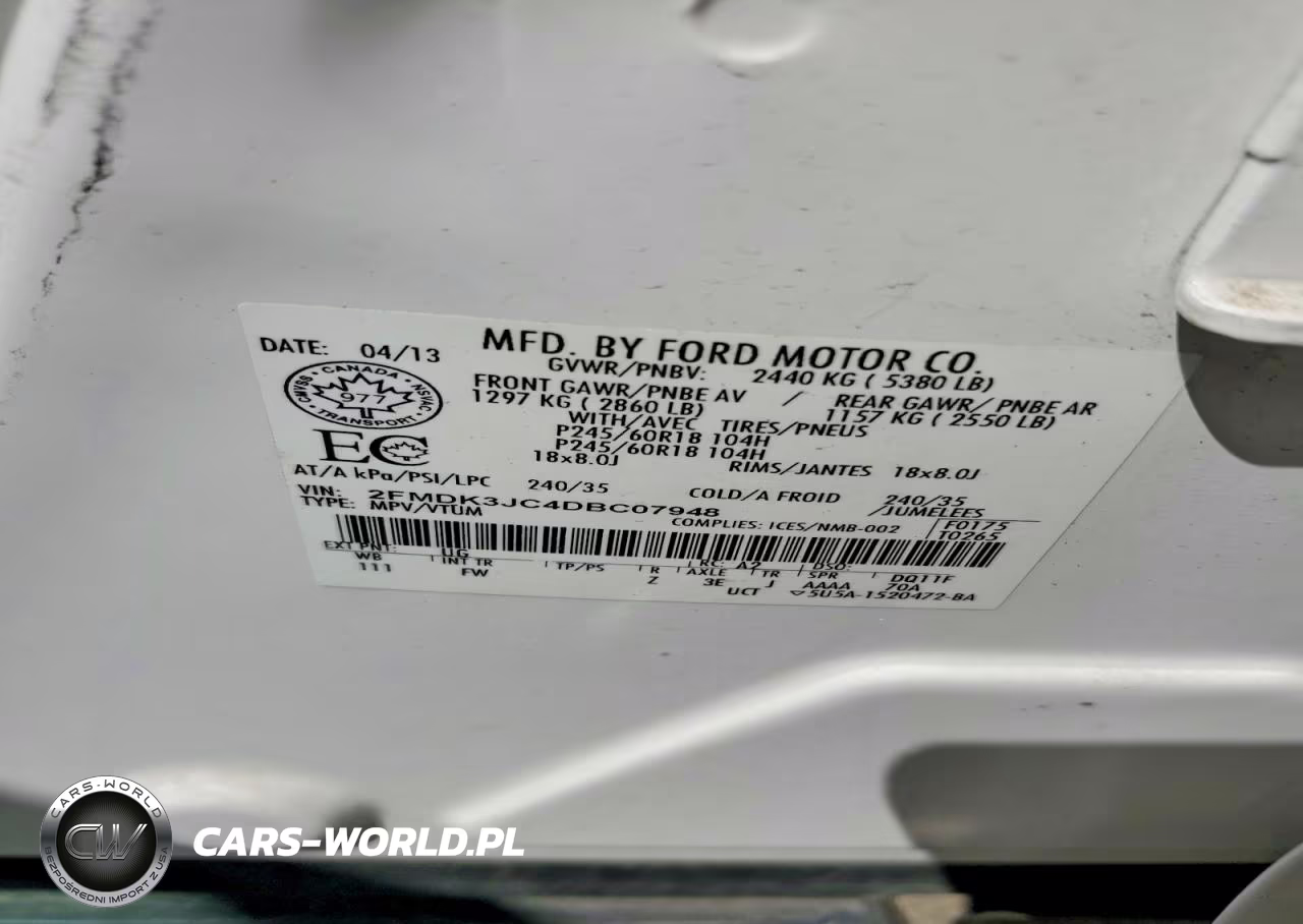 2013 Ford Edge Sel VIN:2FMDK3JC4DBC07948 - 13