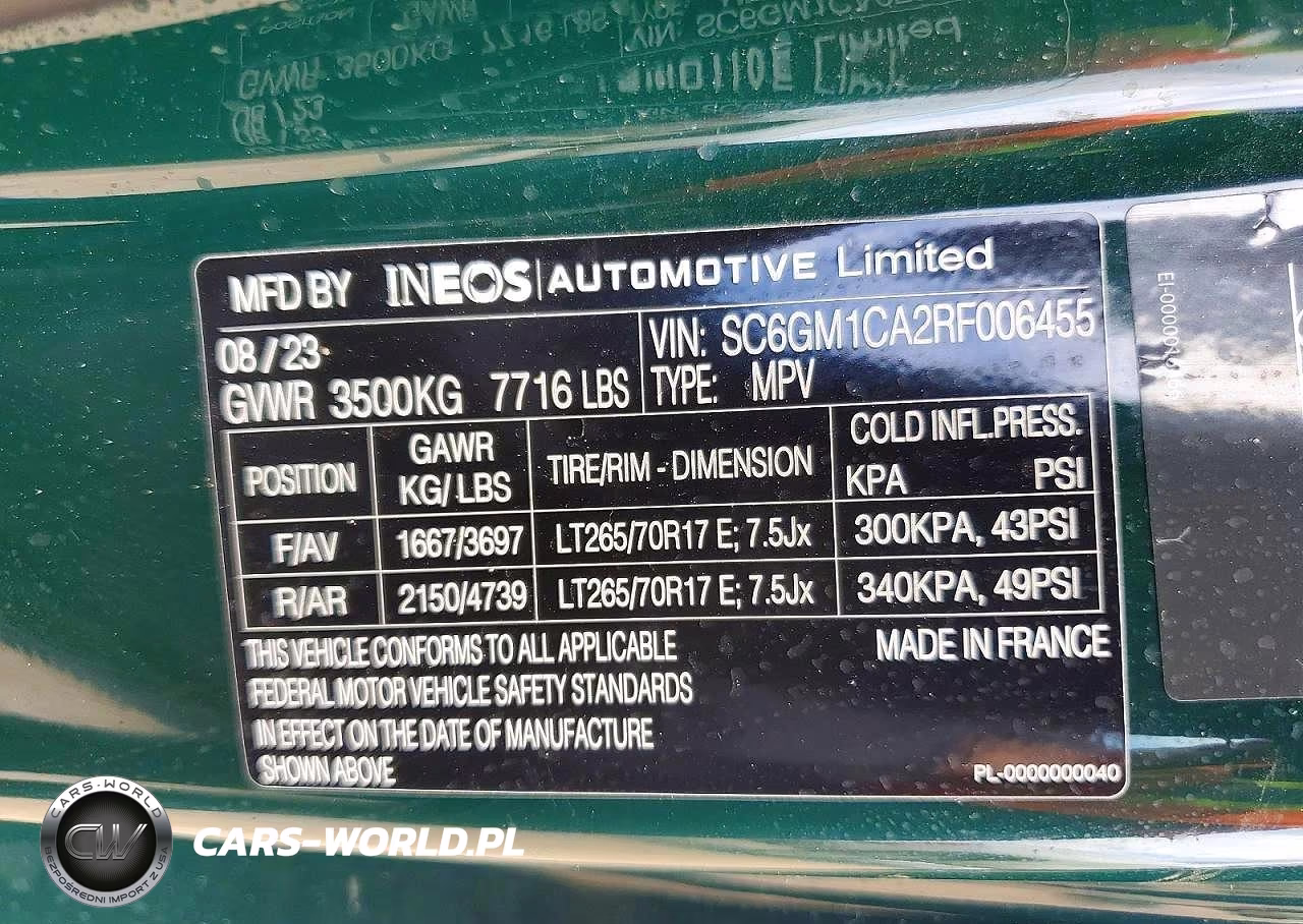 2024 Ineos Automotive Limited Grenadier VIN:SC6GM1CA2RF006455 - 13