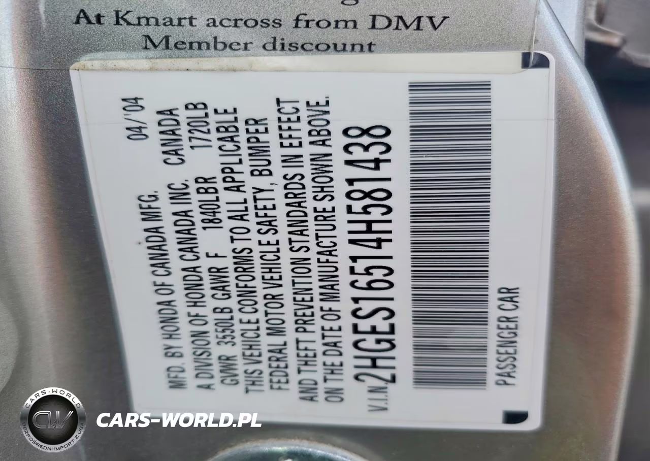2004 Honda Civic Lx VIN:2HGES16514H581438 - 13