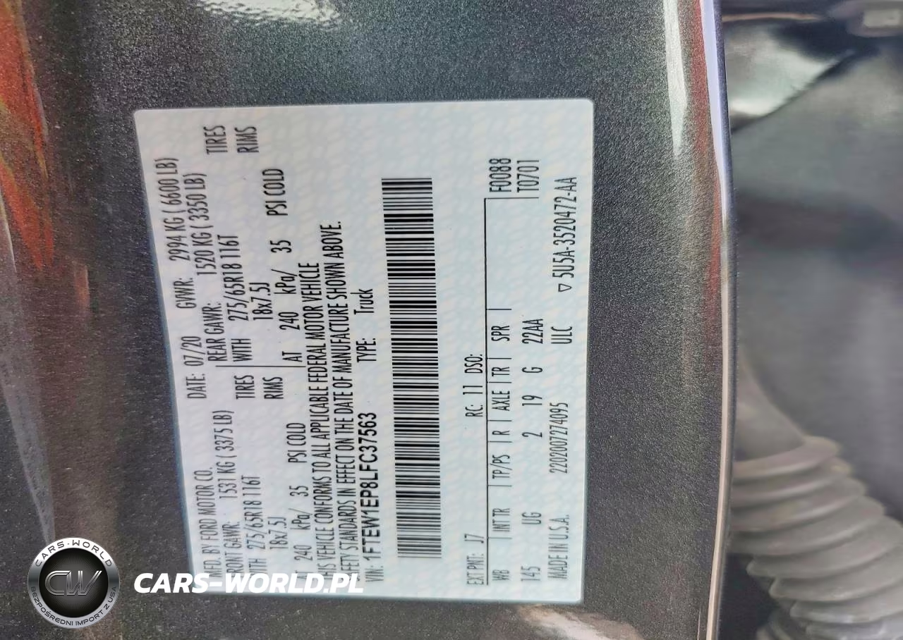 2020 Ford F150 Supercrew VIN:1FTEW1EP8LFC37563 - 12