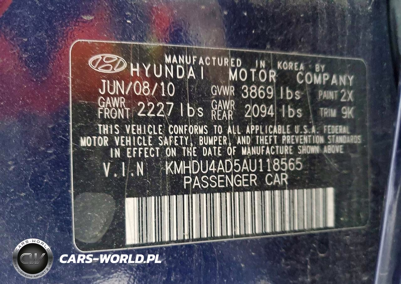 2010 Hyundai Elantra Blue VIN:KMHDU4AD5AU118565 - 14