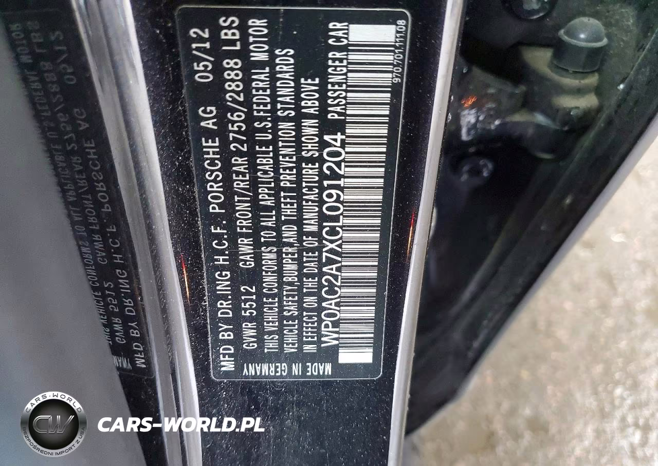 2012 Porsche Panamera Turbo VIN:WP0AC2A7XCL091204 - 13