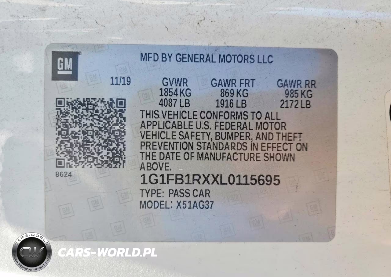 2020 Chevrolet Camaro Ls VIN:1G1FB1RXXL0115695 - 12