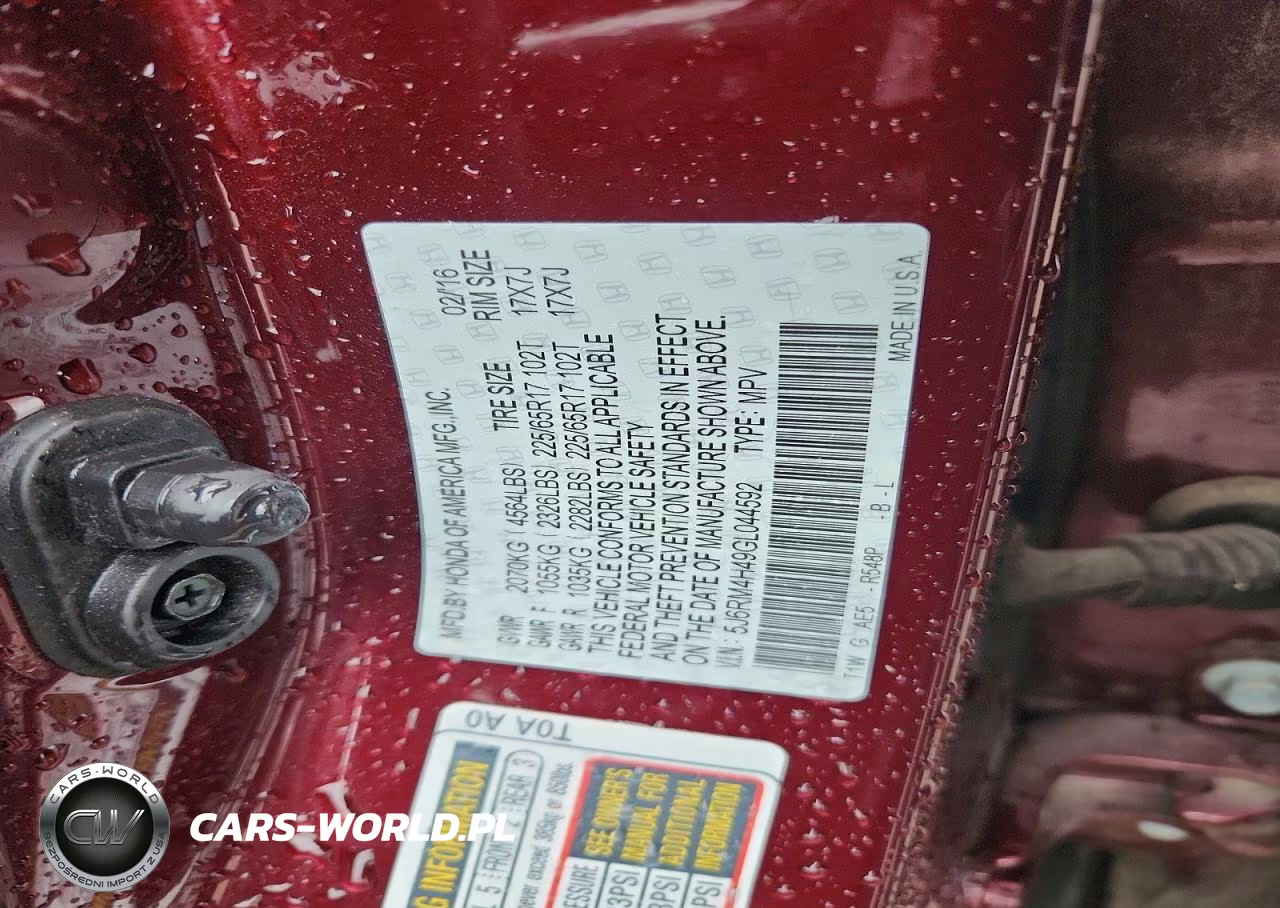 2016 Honda Cr-V Se VIN:5J6RM4H49GL044592 - 14