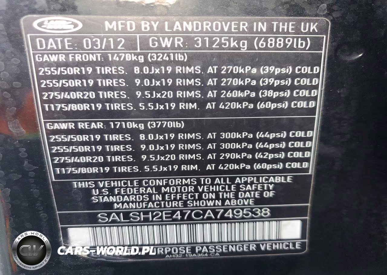 2012 Land Rover Range Rover Sport Sc VIN:SALSH2E47CA749538 - 14