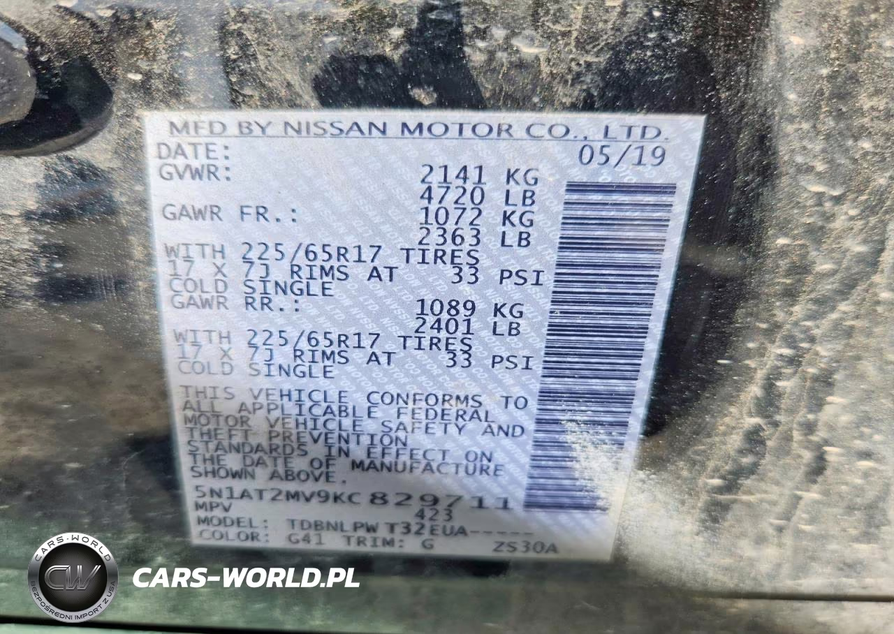 2019 Nissan Rogue S VIN:5N1AT2MV9KC829711 - 13