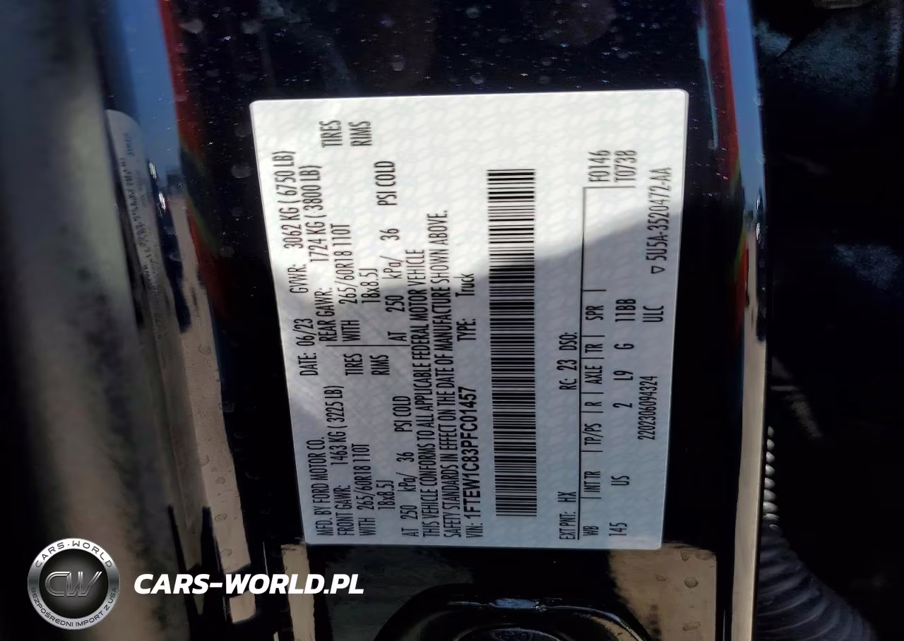 2023 Ford F150 Supercrew VIN:1FTEW1C83PFC01457 - 12
