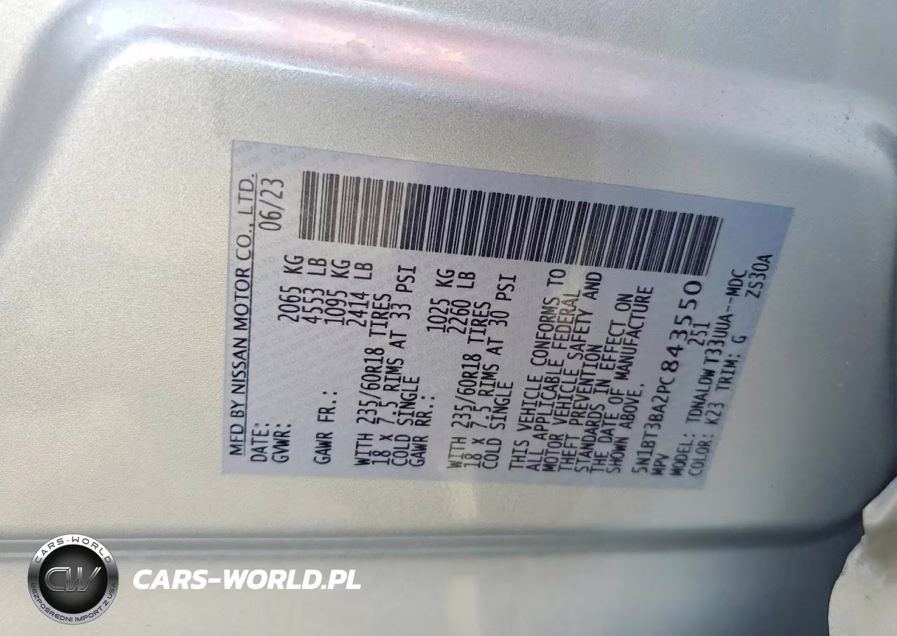 2023 Nissan Rogue Sv VIN:5N1BT3BA2PC843550 - 14