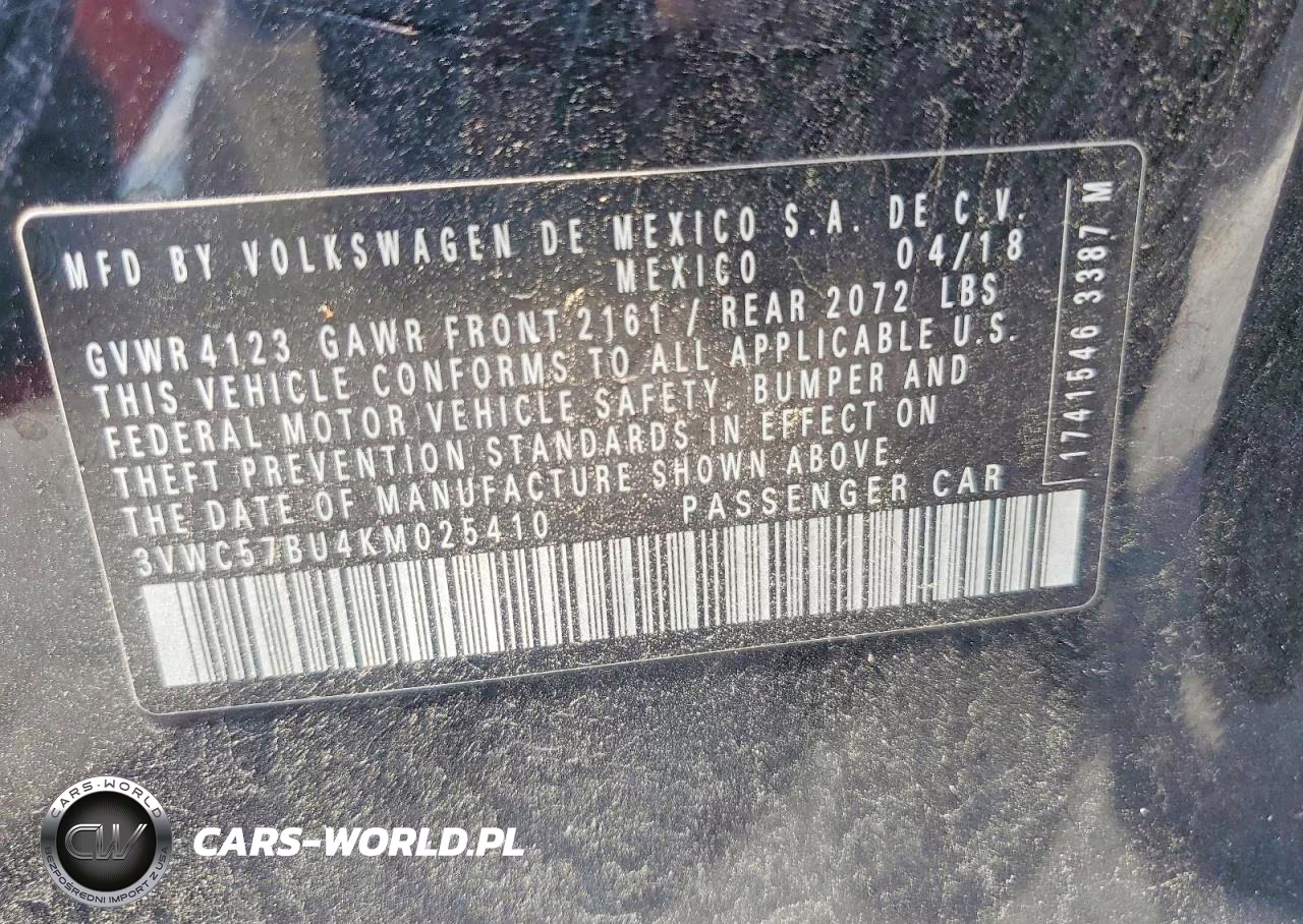 2019 Volkswagen Jetta S VIN:3VWC57BU4KM025410 - 12