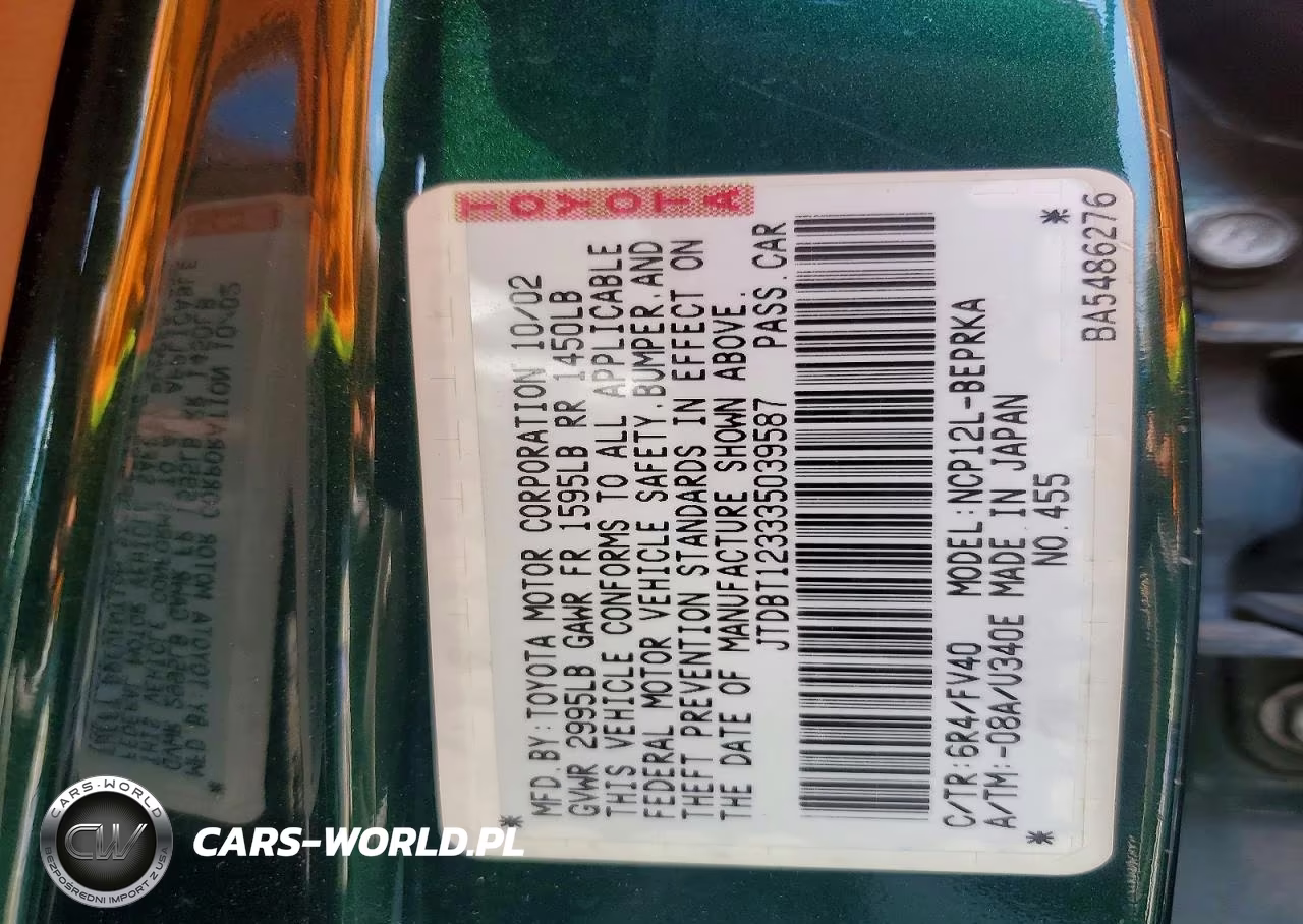 2003 Toyota Echo Base VIN:JTDBT123335039587 - 13