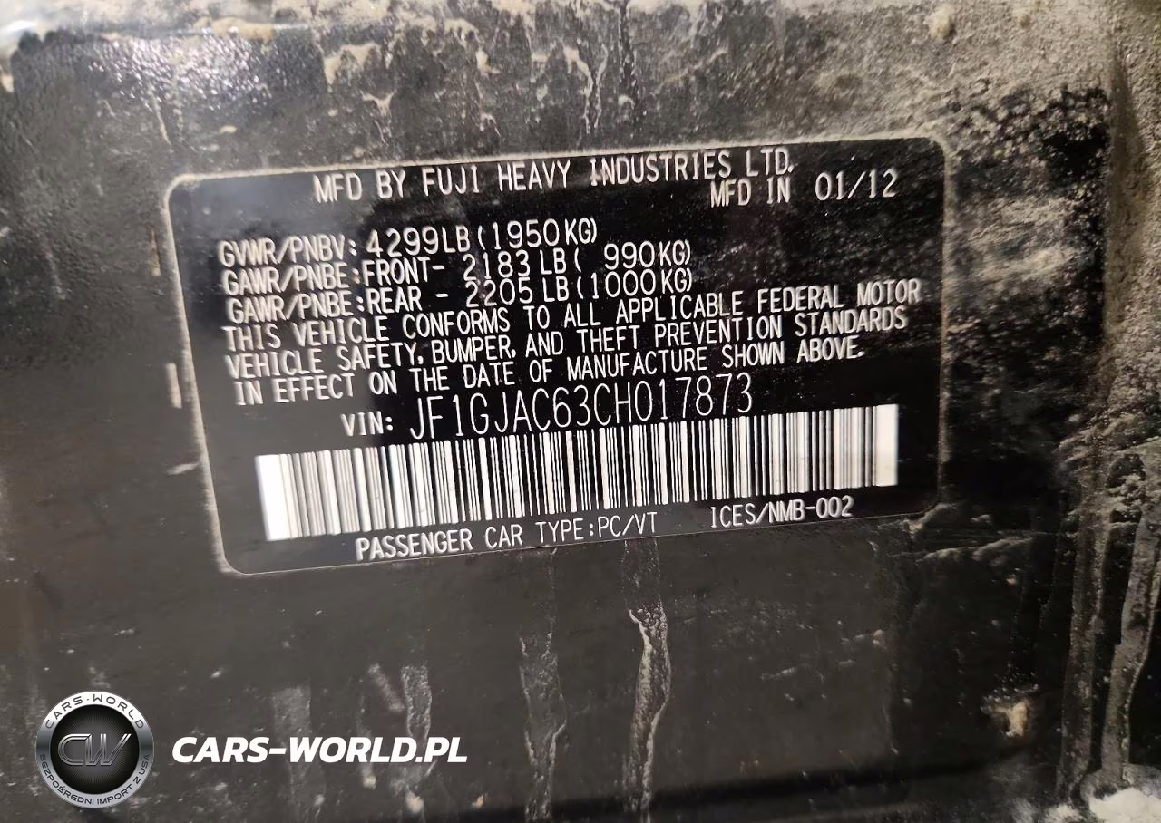 2012 Subaru Impreza Premium VIN:JF1GJAC63CH017873 - 13