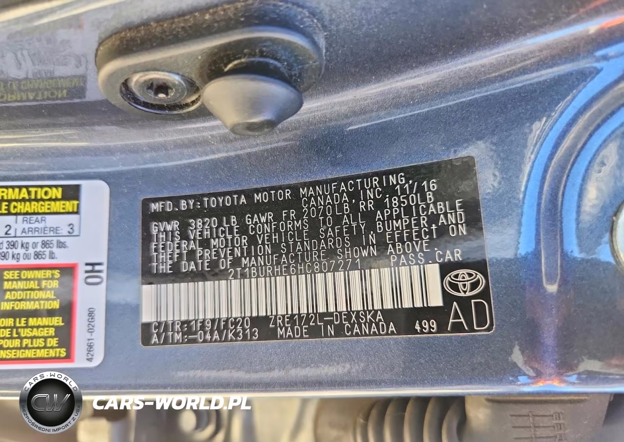 2017 Toyota Corolla Se VIN:2T1BURHE6HC807271 - 12