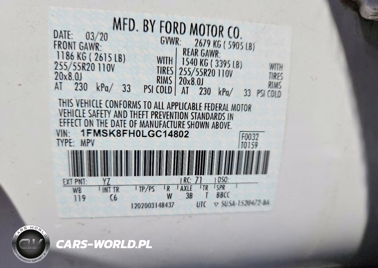 2020 Ford Explorer Limited VIN:1FMSK8FH0LGC14802 - 14
