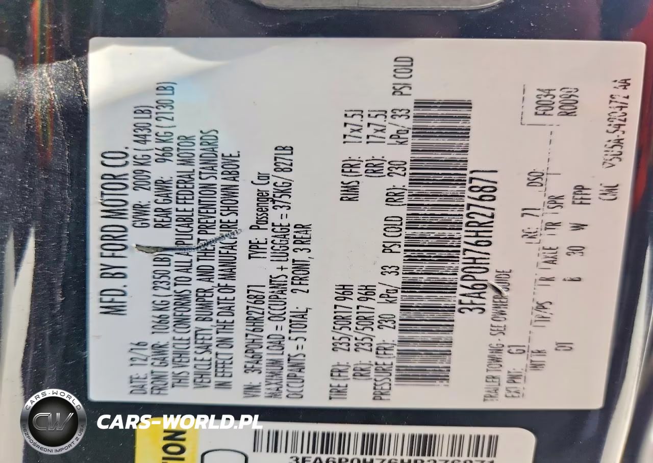 2017 Ford Fusion Se VIN:3FA6P0H76HR276871 - 12