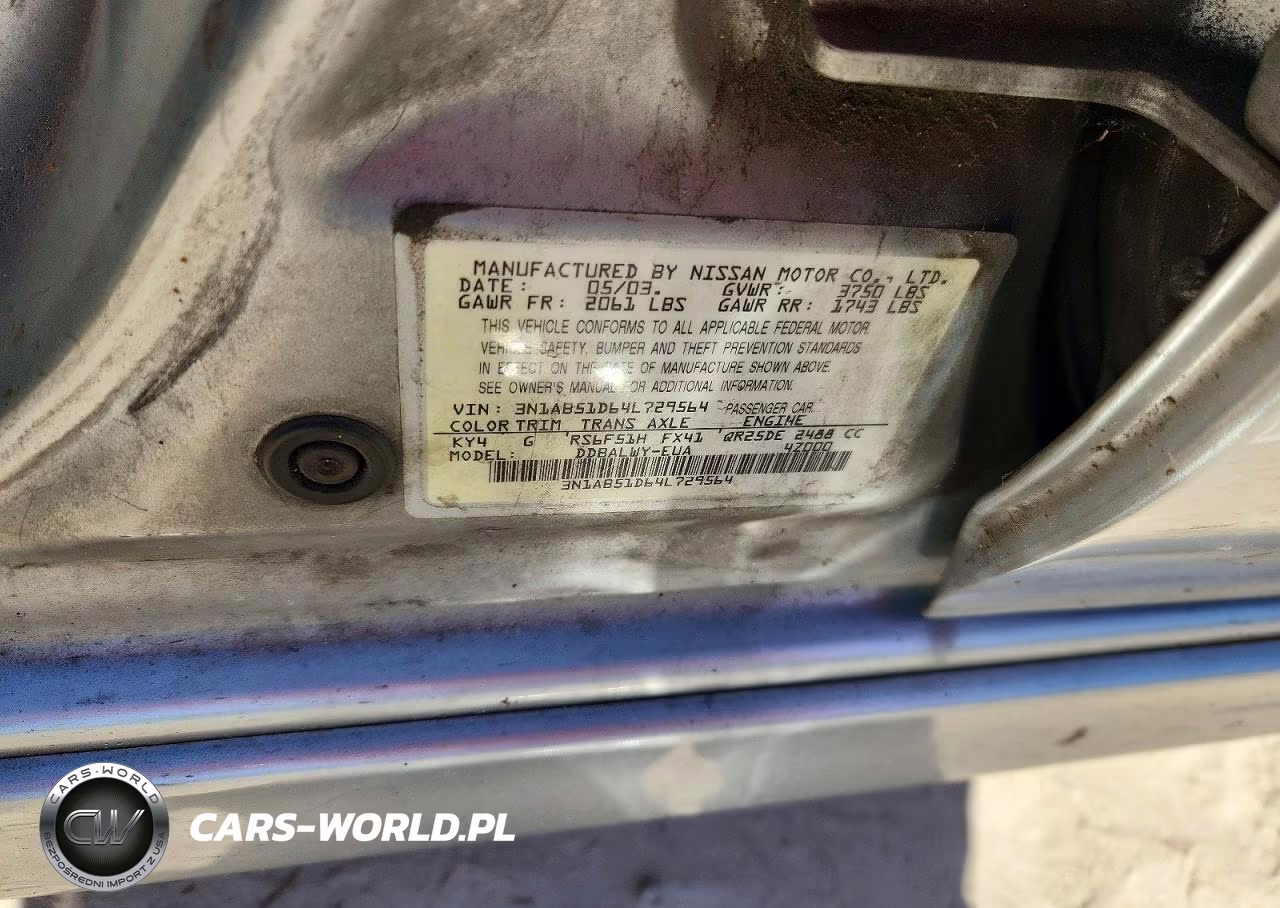 2004 Nissan Sentra Se-R Spec V VIN:3N1AB51D64L729564 - 12