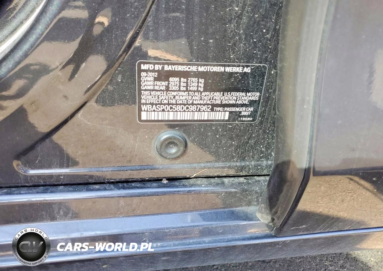 2013 BMW 550 I VIN:WBASP0C58DC987962 - 13