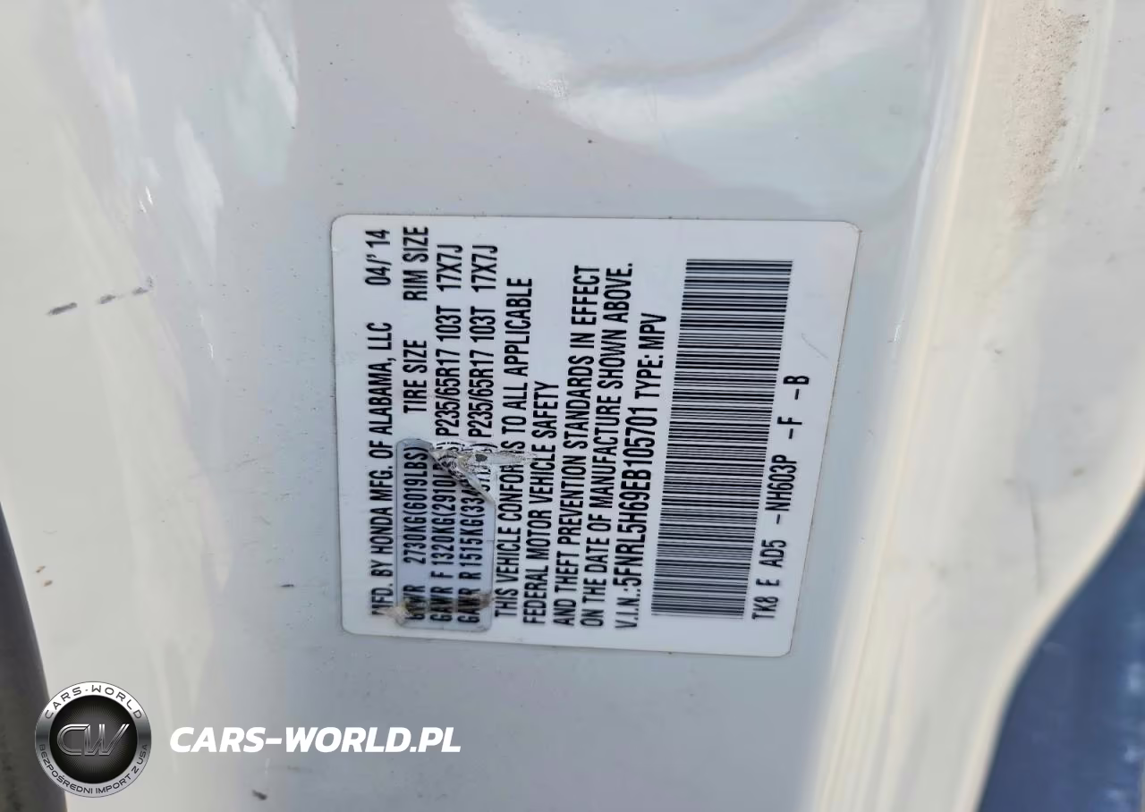 2014 Honda Odyssey Exl VIN:5FNRL5H69EB105701 - 13