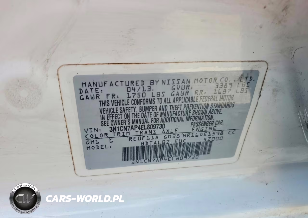 2014 Nissan Versa VIN:3N1CN7AP4EL809730 - 12