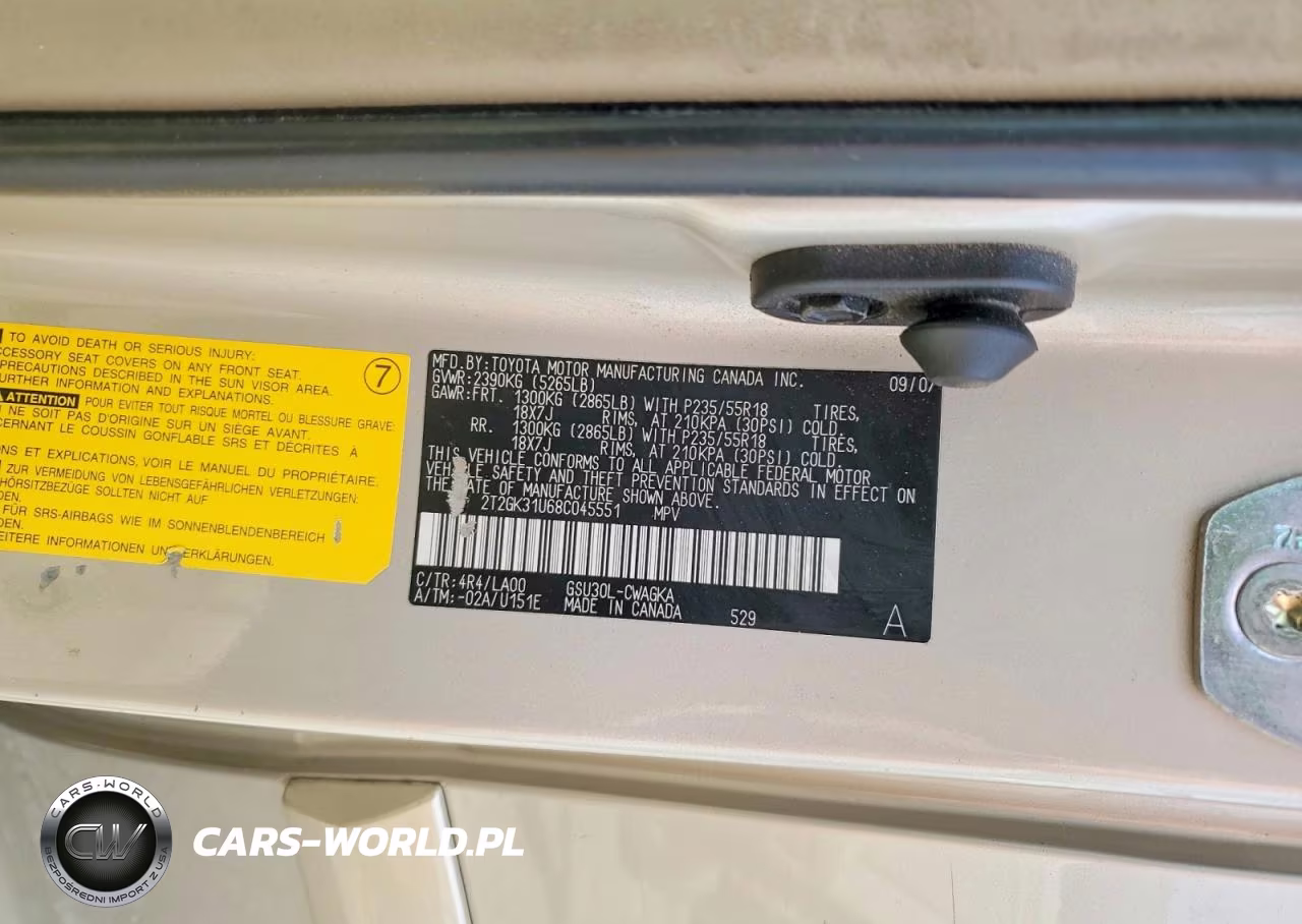 2008 Lexus Rx 350 VIN:2T2GK31U68C045551 - 13