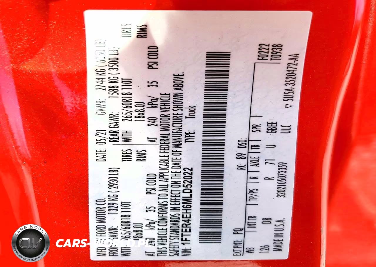 2021 Ford Ranger Lariat VIN:1FTER4EH6MLD52022 - 12