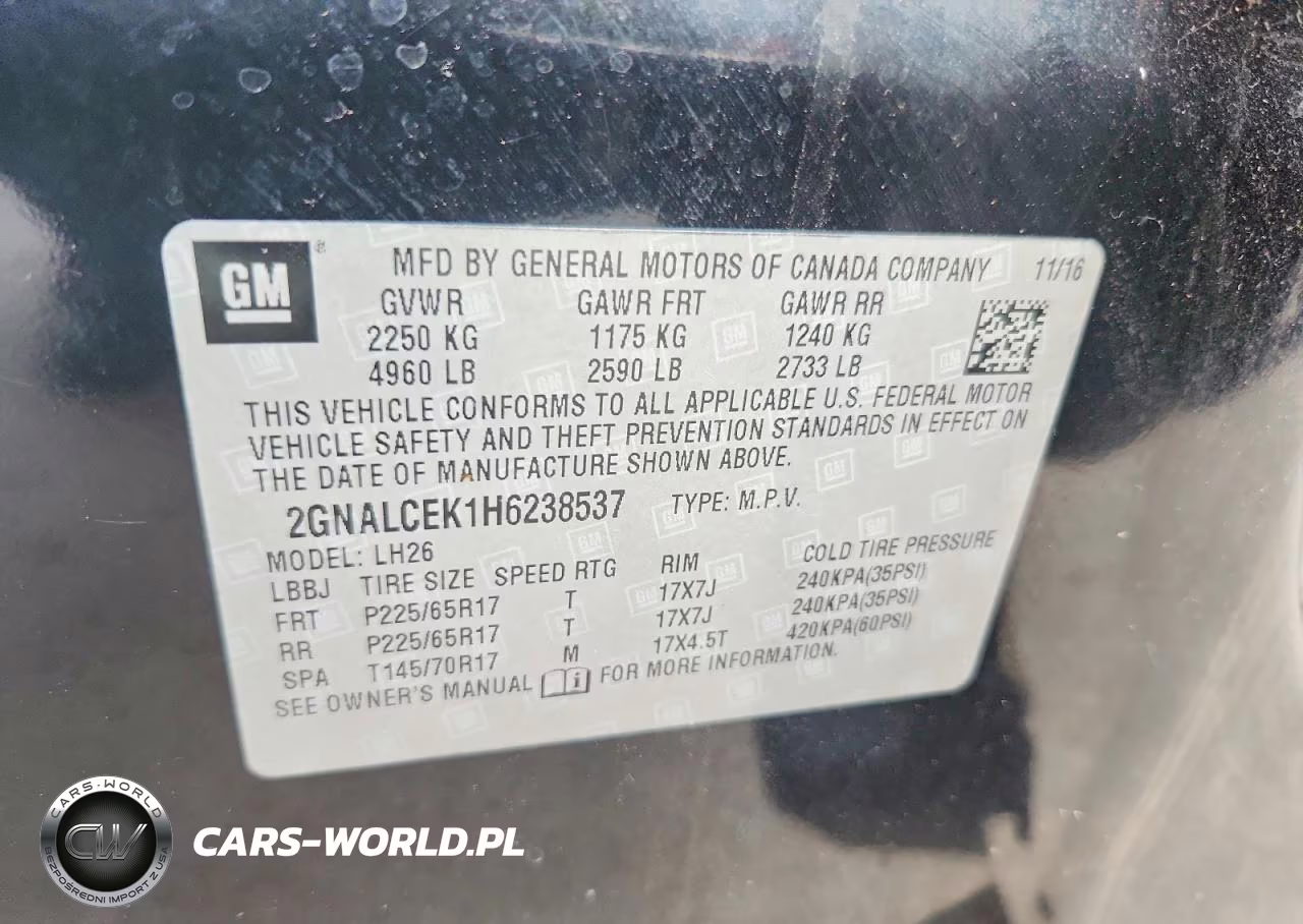 2017 Chevrolet Equinox Lt VIN:2GNALCEK1H6238537 - 14