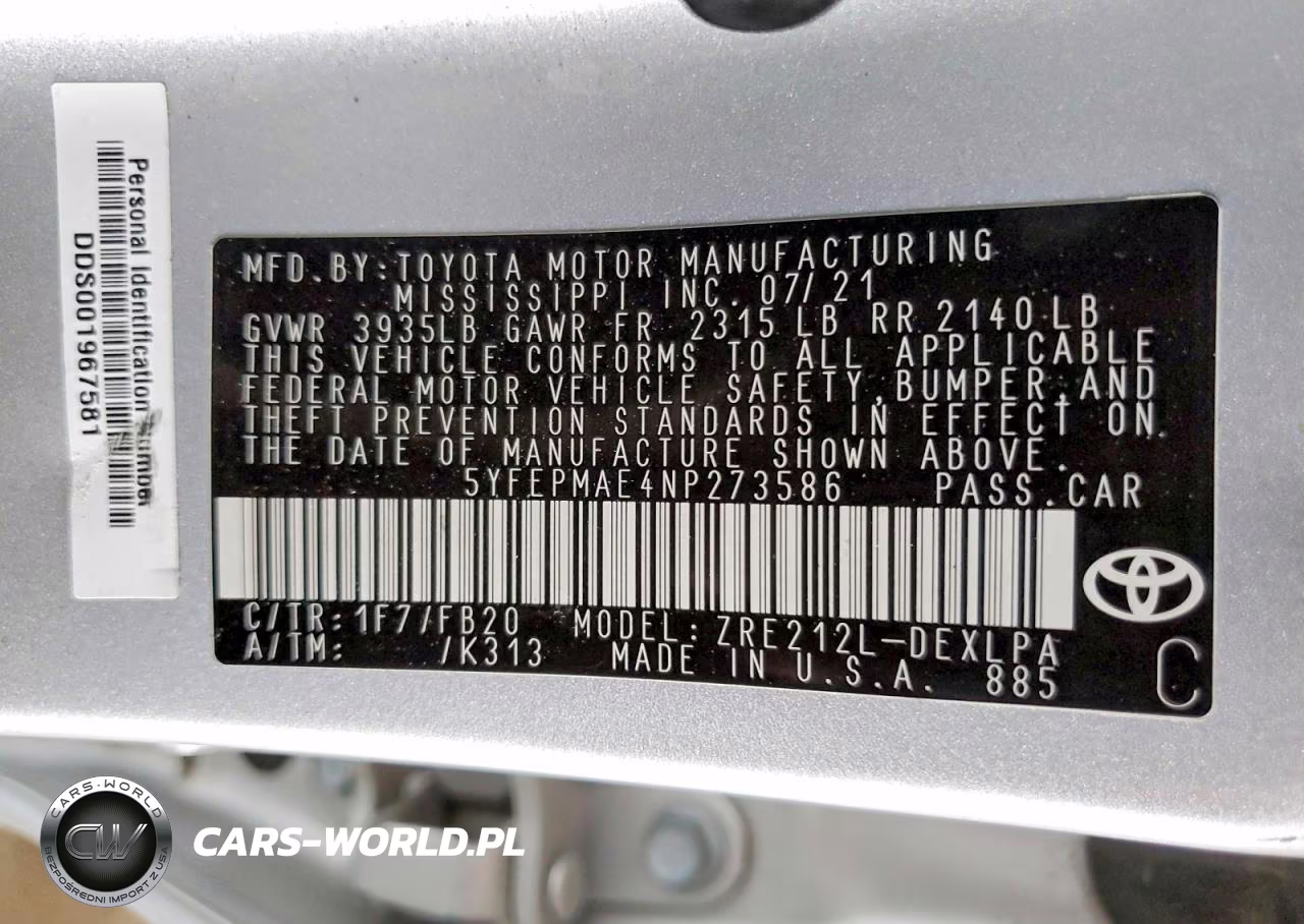 2022 Toyota Corolla Le VIN:5YFEPMAE4NP273586 - 12