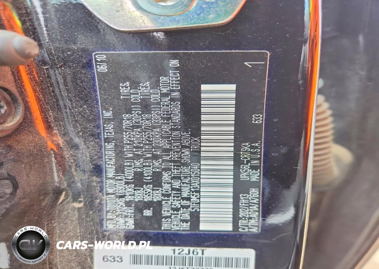 2010 Toyota Tundra VIN:5TFUM5F13AX015040 - 12